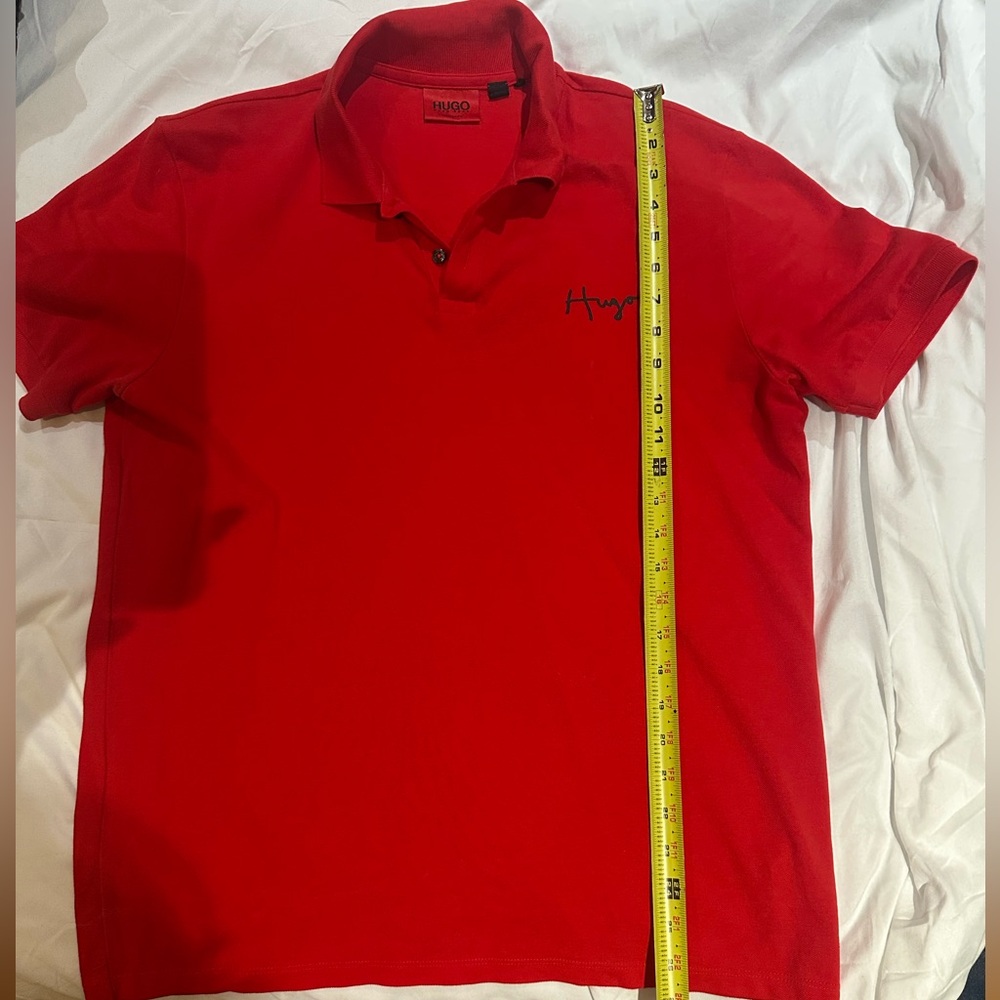 Hugo Boss Red Polo Shirt Classic Fit Short Sleeves